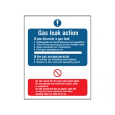 Gas leak action safety Sign. - Utilities Service Mandatory